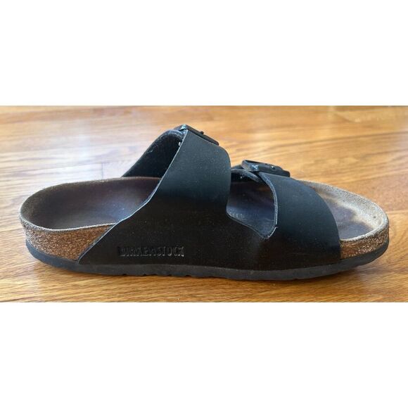 Birkenstock Arizona Black Leather Double Strap Sandals women size 36 US 6 - Picture 2 of 9